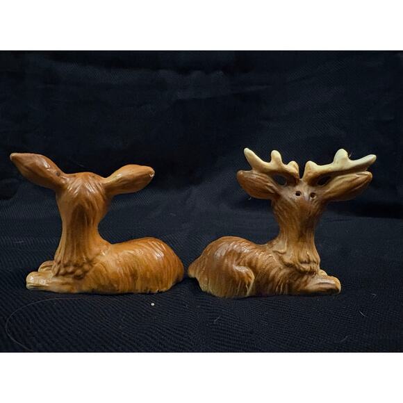 Nanco Deer Pair of Salt & Pepper Shakers Made in Japan Kitschy Grandmacore Fairy - Picture 5 of 10
